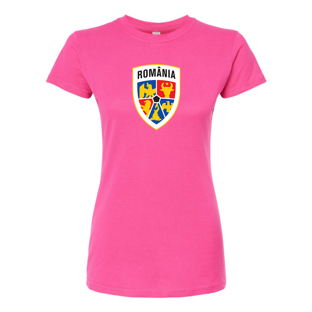 Women's Romania National Soccer Team Round Neck T-Shirt