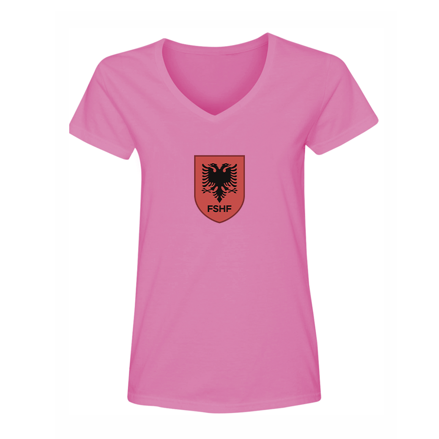 Women's Albania National Soccer Team V-Neck T-Shirt