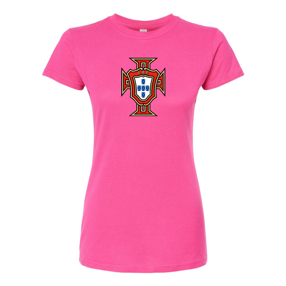 Women's Portugal National Soccer Team Round Neck T-Shirt