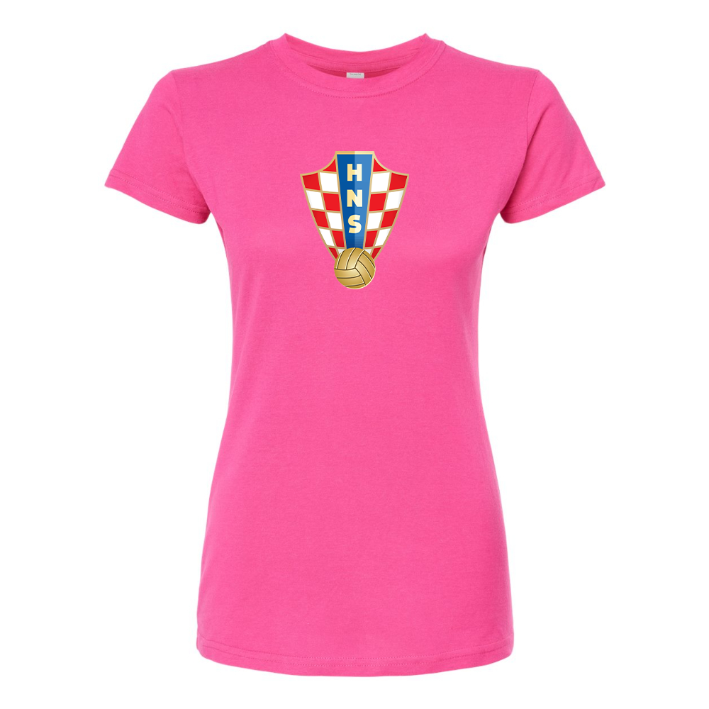 Women's Croatia National Soccer Team Round Neck T-Shirt