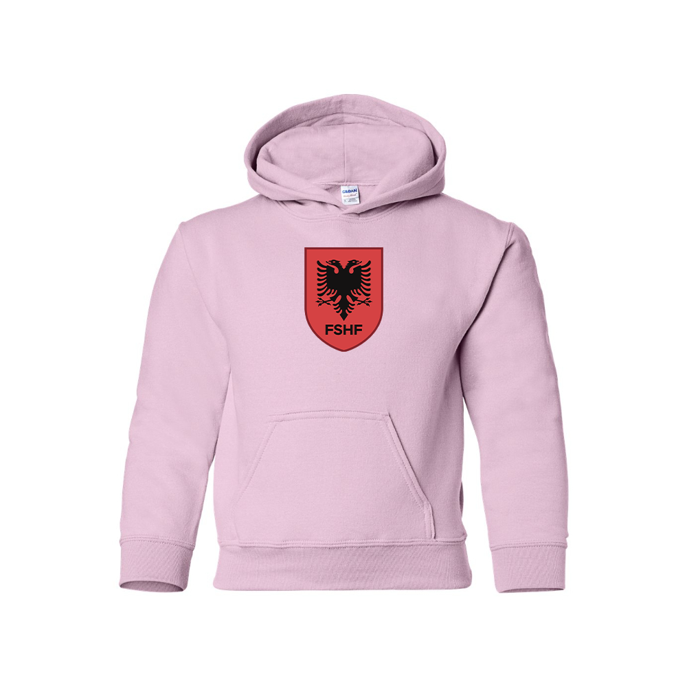 Youth Kids Albania National Soccer Team Pullover Hoodie