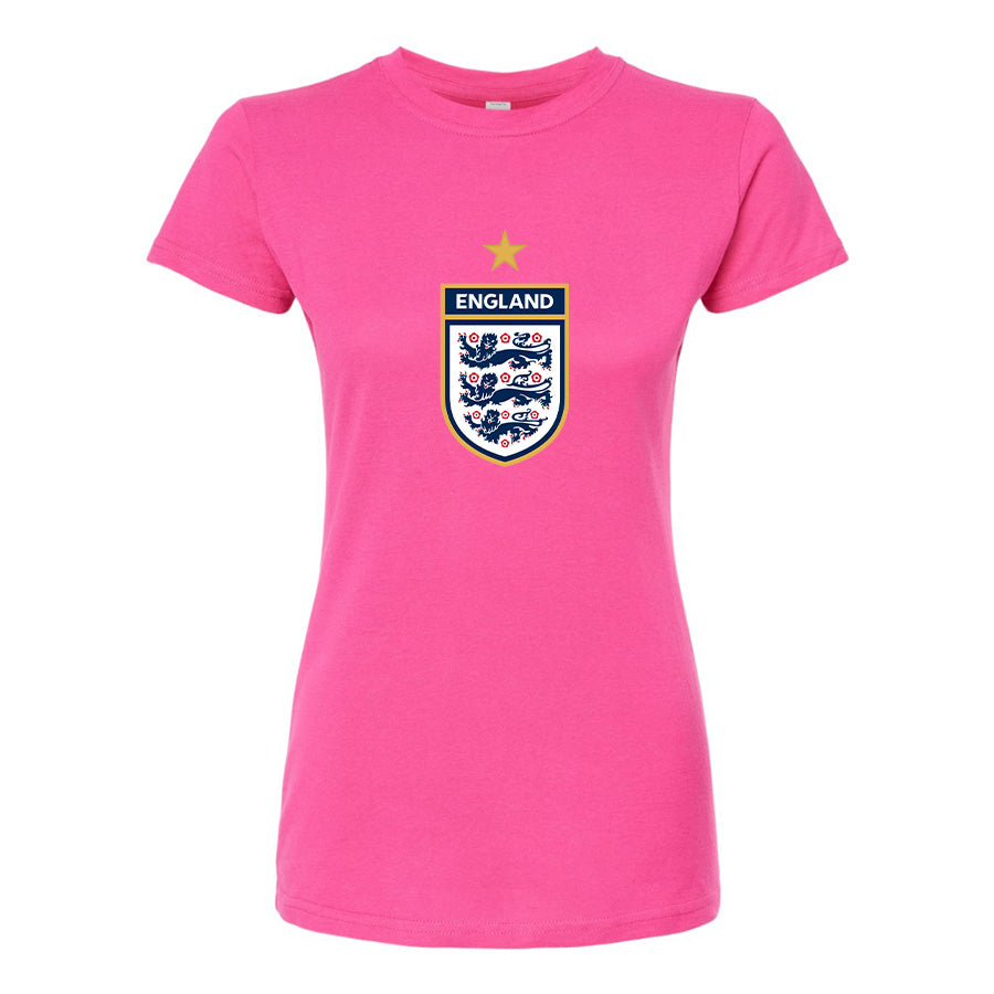 Women's England National Soccer Team Round Neck T-Shirt