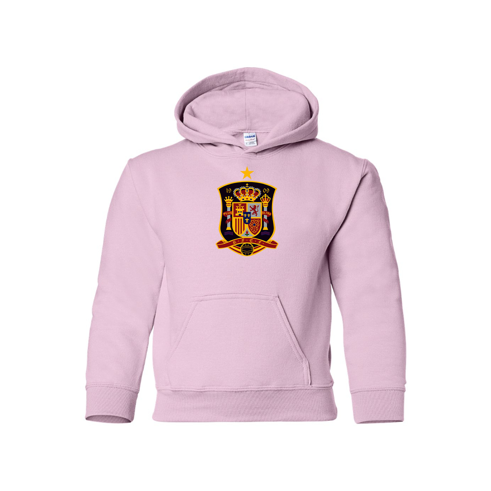 Youth Kids Spain National Soccer Team Pullover Hoodie