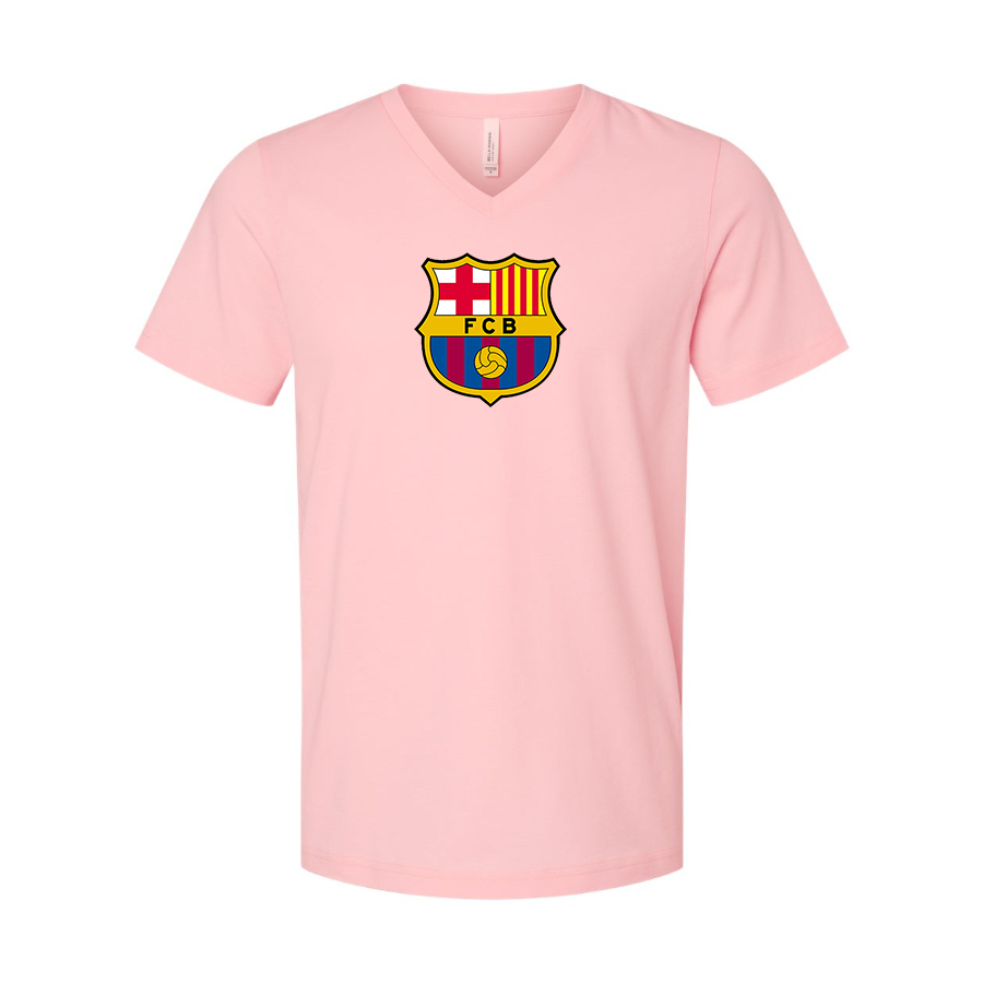 Men’s F.C.  Barcelona Soccer - BELLA + CANVAS - Jersey V-Neck Tee - 3005