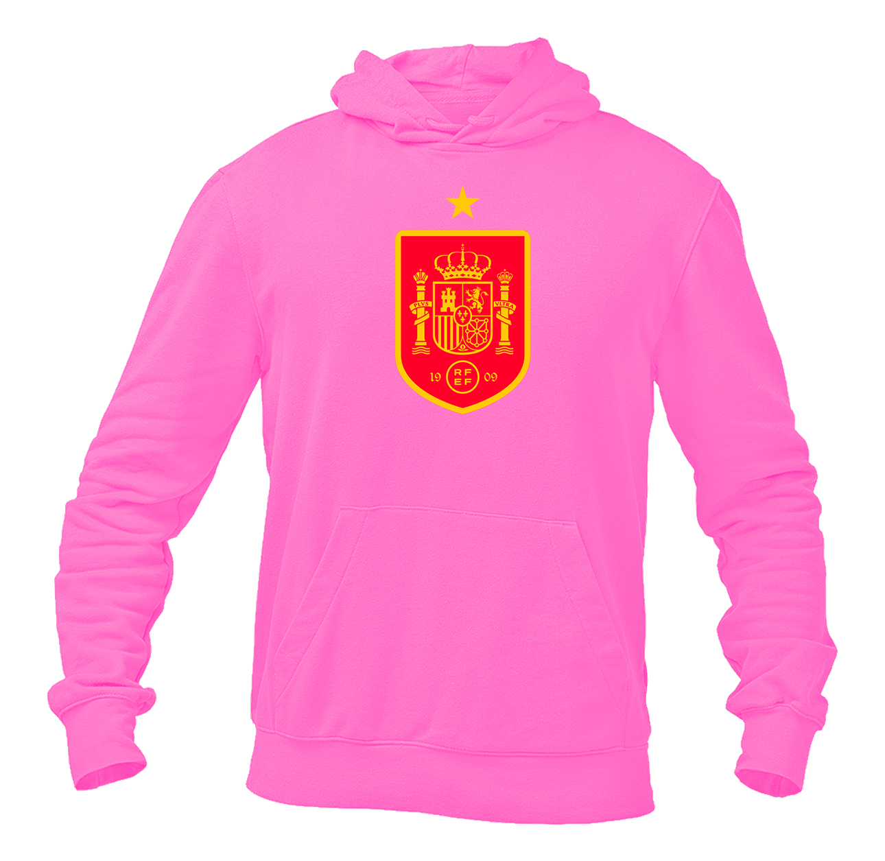 Men's Spain Red Logo National Soccer Team Pullover Hoodie