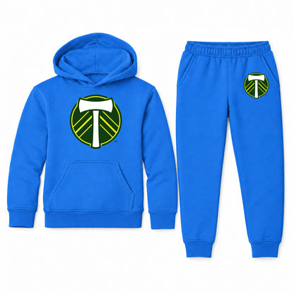 Portland Timbers FC youth hoodie jogger set, Blue, Youth Large ages 10–12