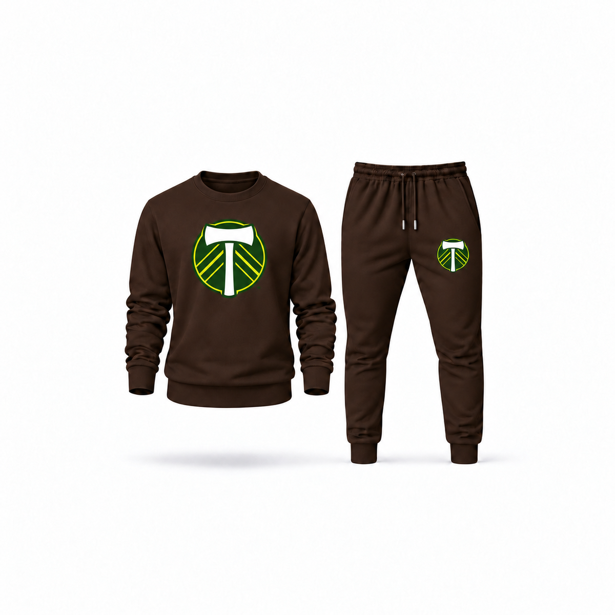 Men's Portland Timbers FC Sweatshirt Joggers Set | Color: Brown | Main