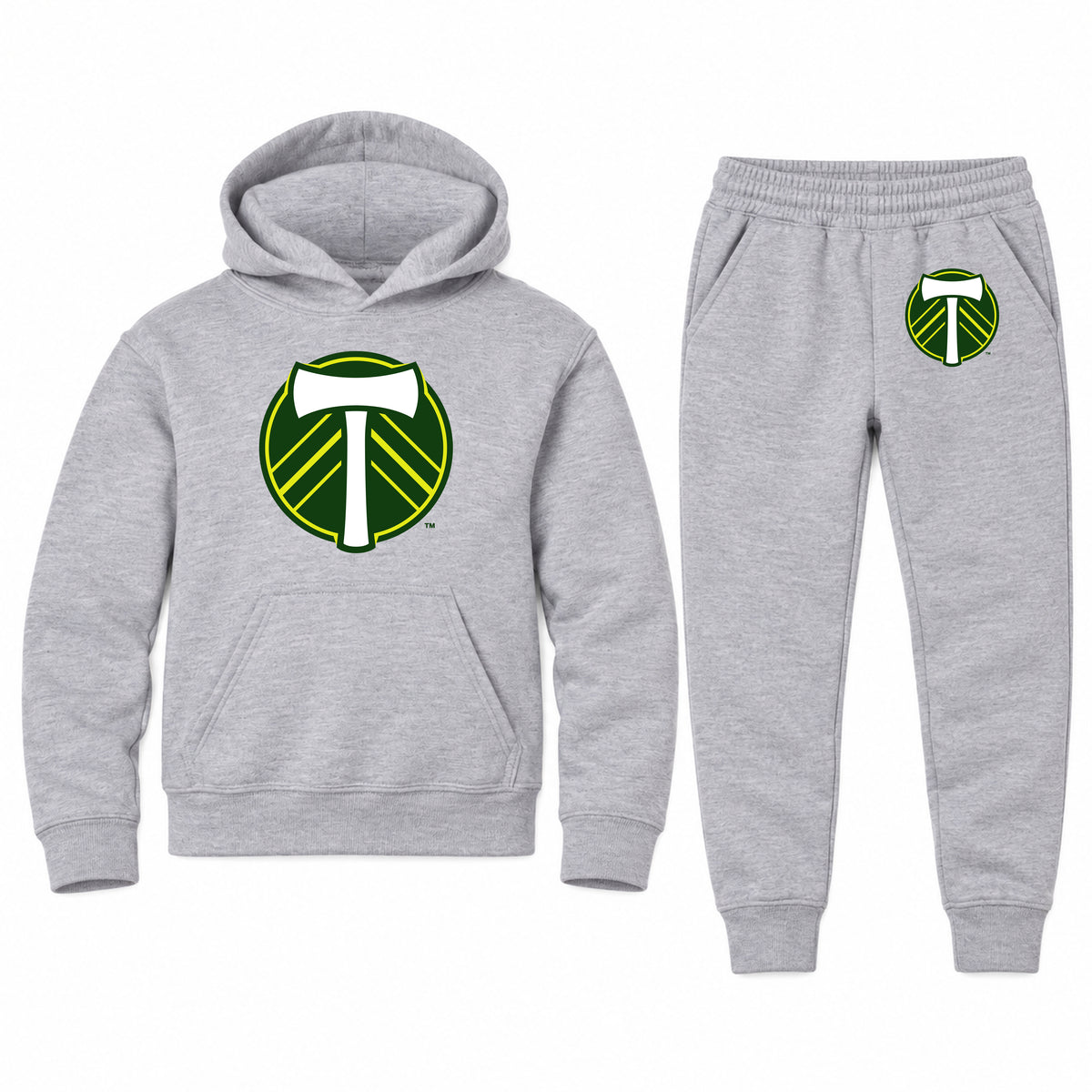 Portland Timbers FC youth hoodie jogger set, Sports Grey, Youth Large ages 10–12