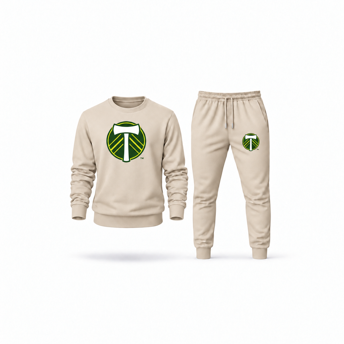 Men's Portland Timbers FC Sweatshirt Joggers Set | Color: Tan | Main