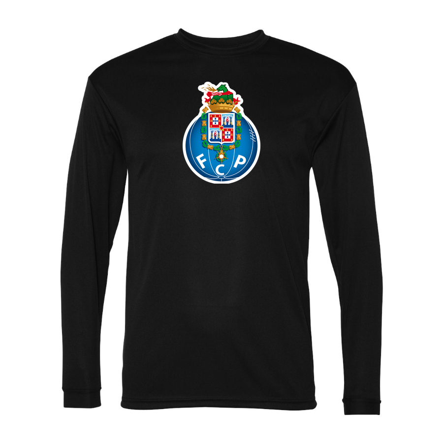 Men's Porto FC Performance Long Sleeve T-Shirt | Color: Black | Original artwork on Drive garment