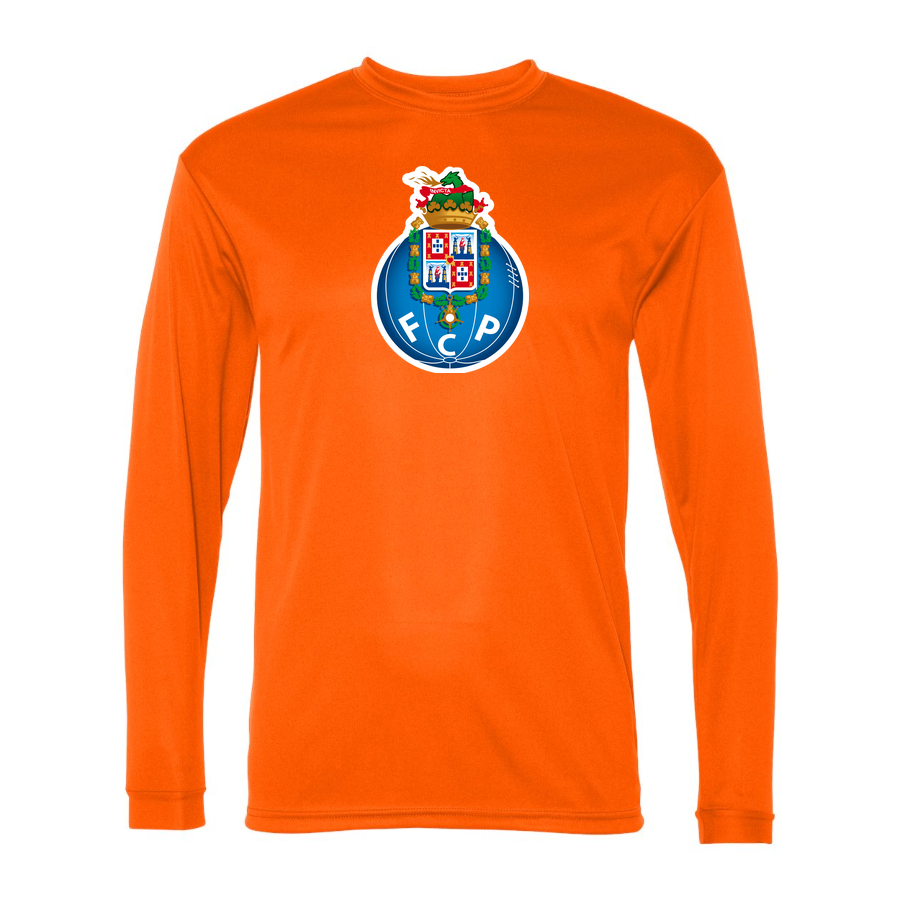 Men's Porto FC Performance Long Sleeve T-Shirt | Color: Orange | Original artwork on Drive garment