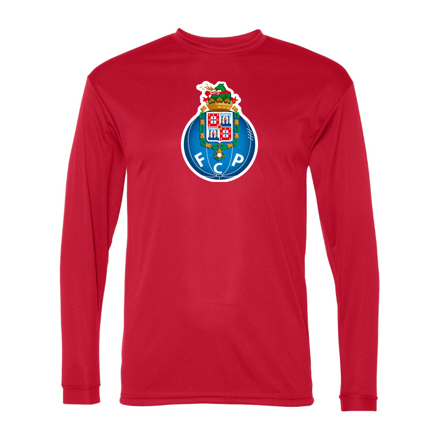 Men's Porto FC Performance Long Sleeve T-Shirt | Color: Red | Original artwork on Drive garment