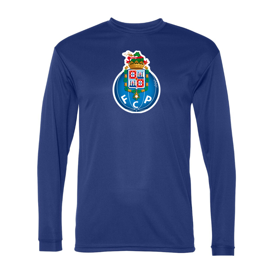 Men's Porto FC Performance Long Sleeve T-Shirt | Color: Royal | Original artwork on Drive garment