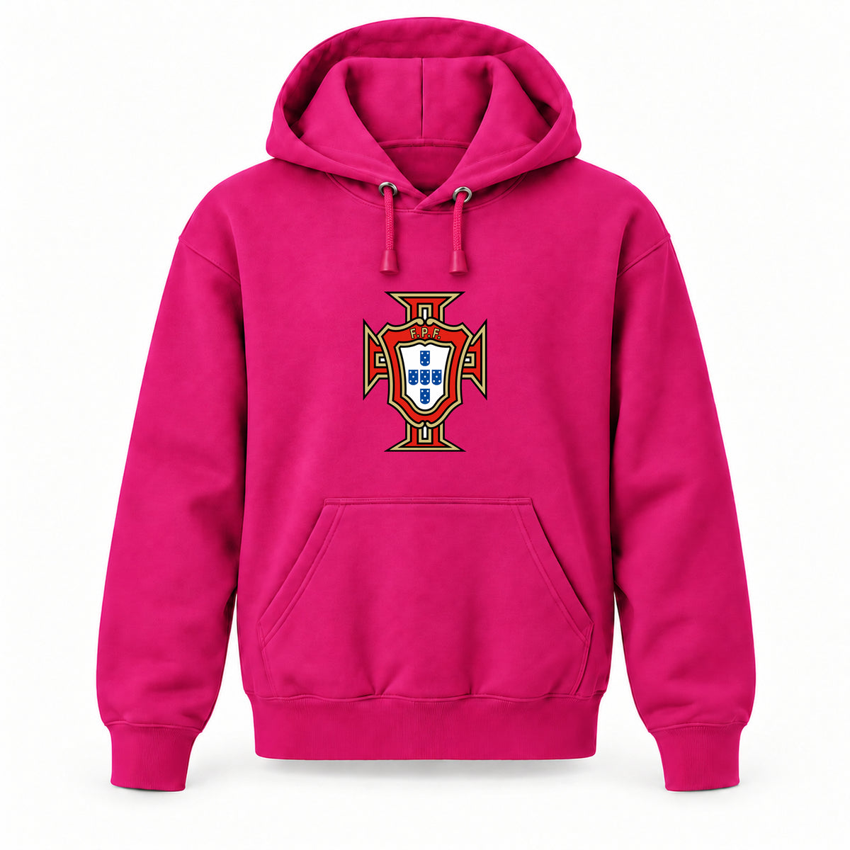 Portugal National Soccer Team - Youth Large Hoodie (Ages 10–12) | Color: Hot Pink
