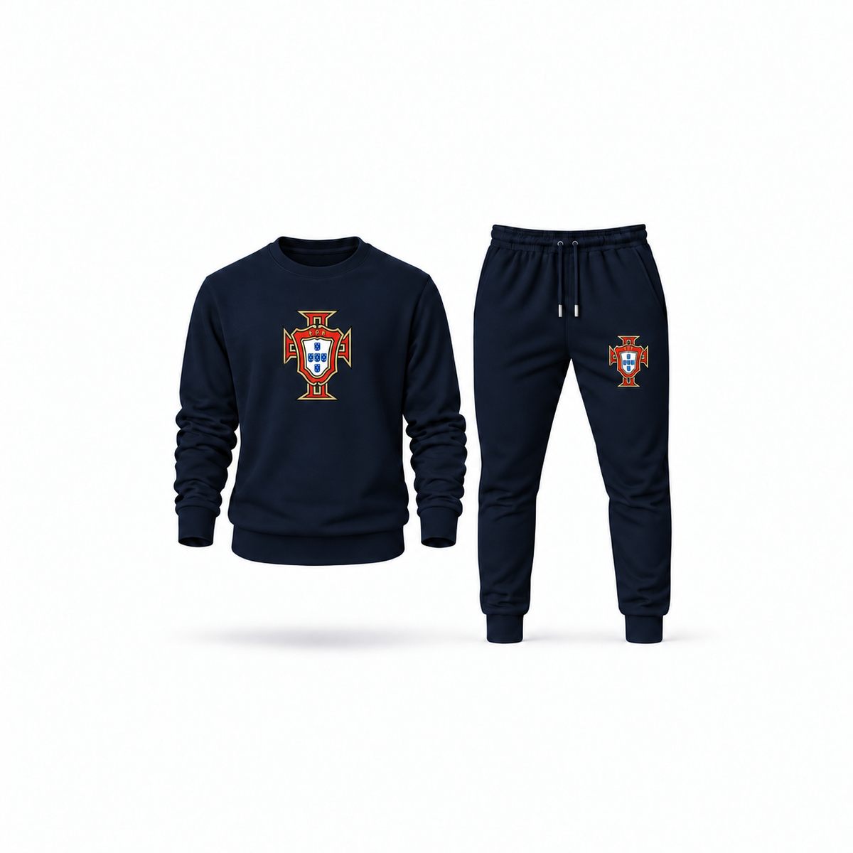 Men's Portugal National Soccer Team Sweatshirt Joggers Set | Color: Navy | Main