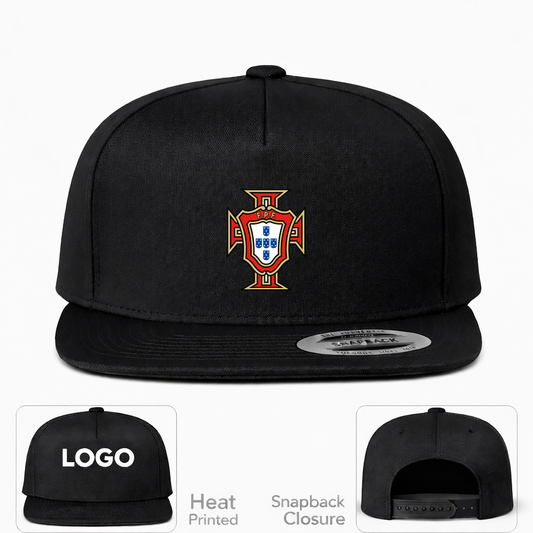 Portugal National Soccer Team Snapback Hat | Color: Black | Original artwork on Drive garment