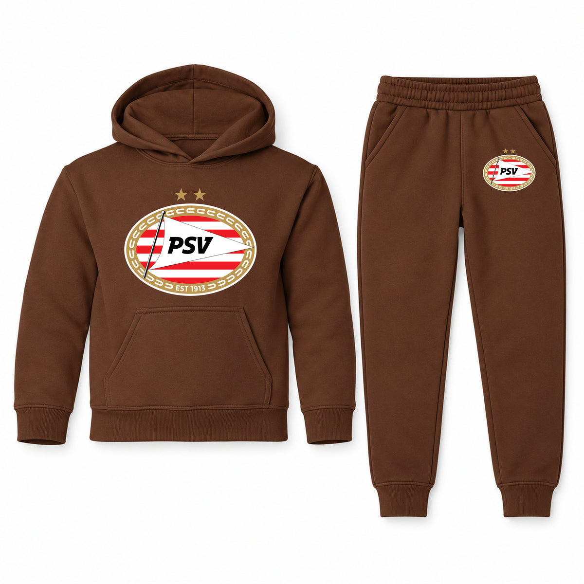 PSV Eindhoven FC youth hoodie jogger set, Brown, Youth Large ages 10–12