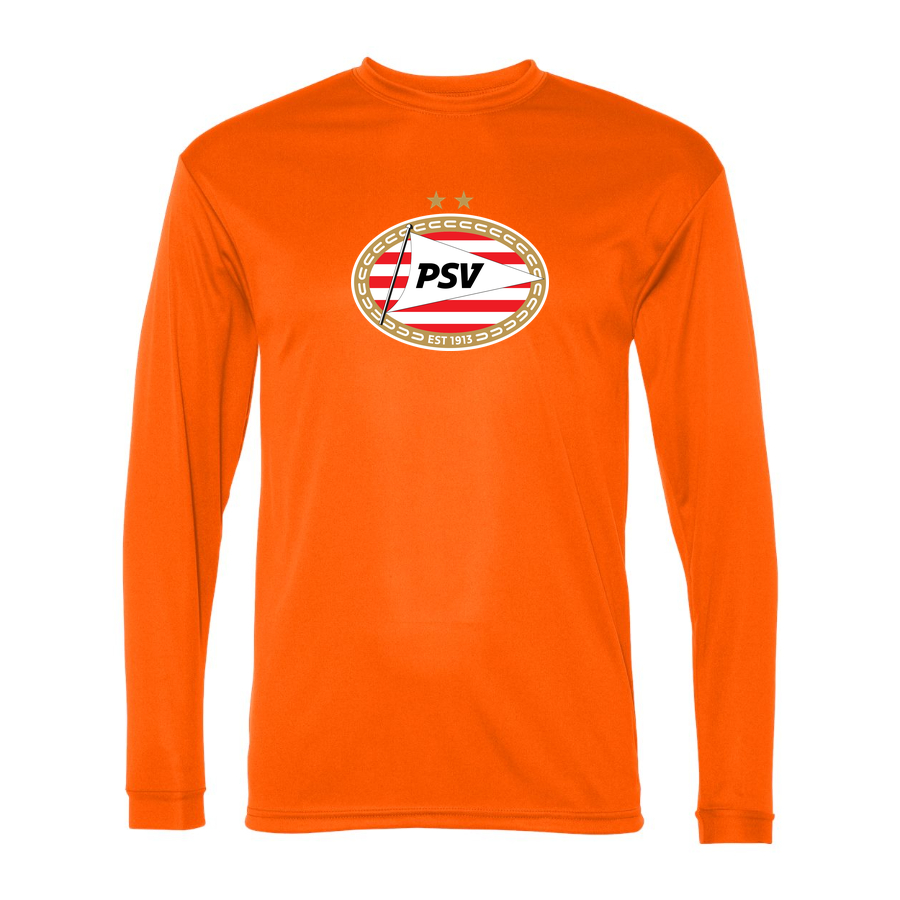 Men's PSV Eindhoven FC Performance Long Sleeve T-Shirt | Color: Orange | Original artwork on Drive garment