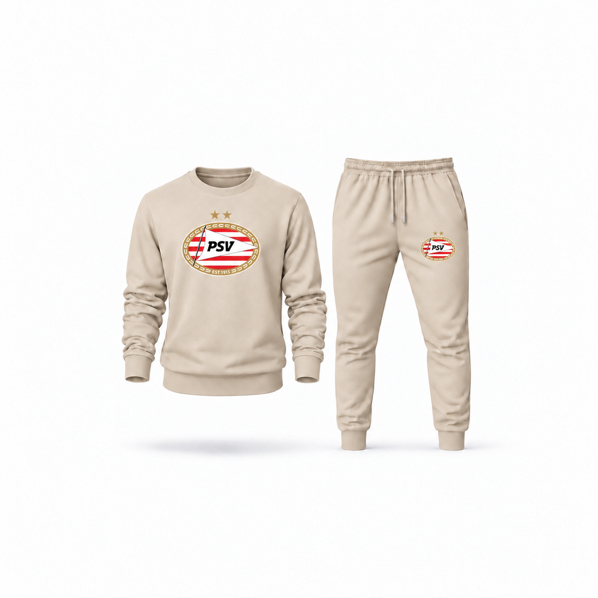 Men's PSV Eindhoven FC Sweatshirt Joggers Set | Color: Tan | Main