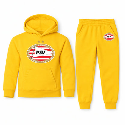 PSV Eindhoven FC youth hoodie jogger set, Yellow, Youth Large ages 10–12