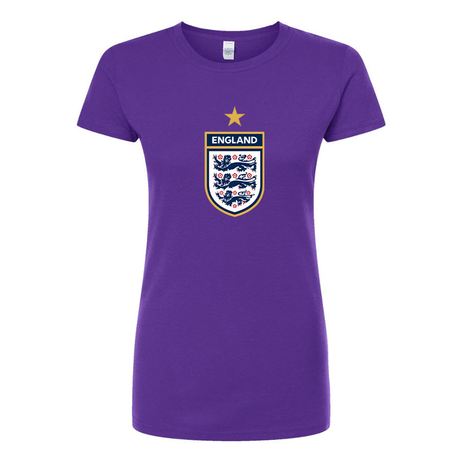 Women's England National Soccer Team Round Neck T-Shirt