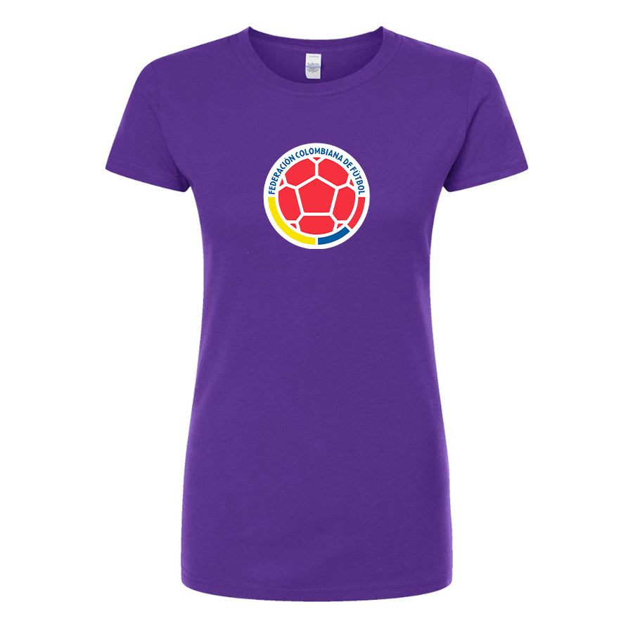 Women's Colombia National  Soccer Team Round Neck T-Shirt