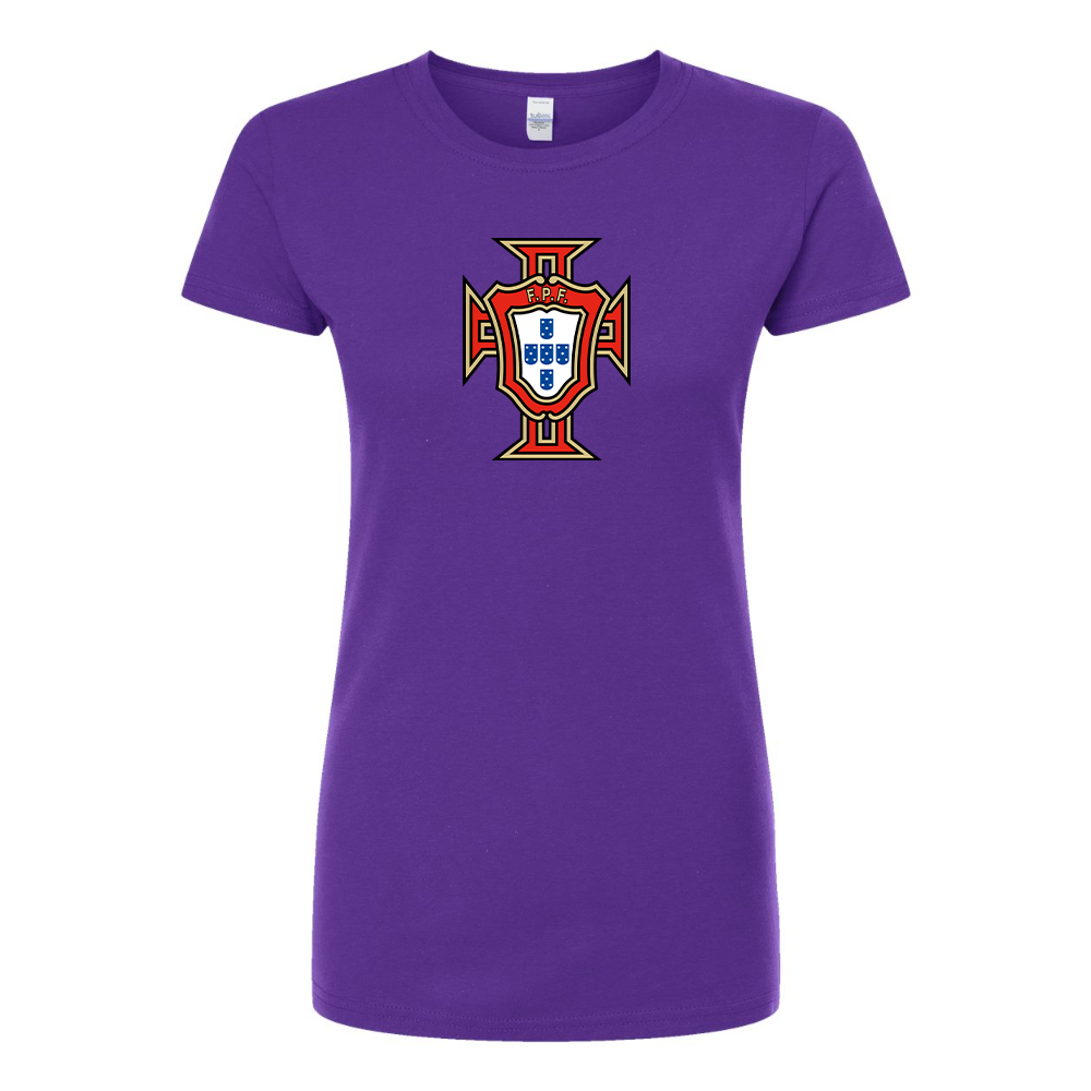 Women's Portugal National Soccer Team Round Neck T-Shirt