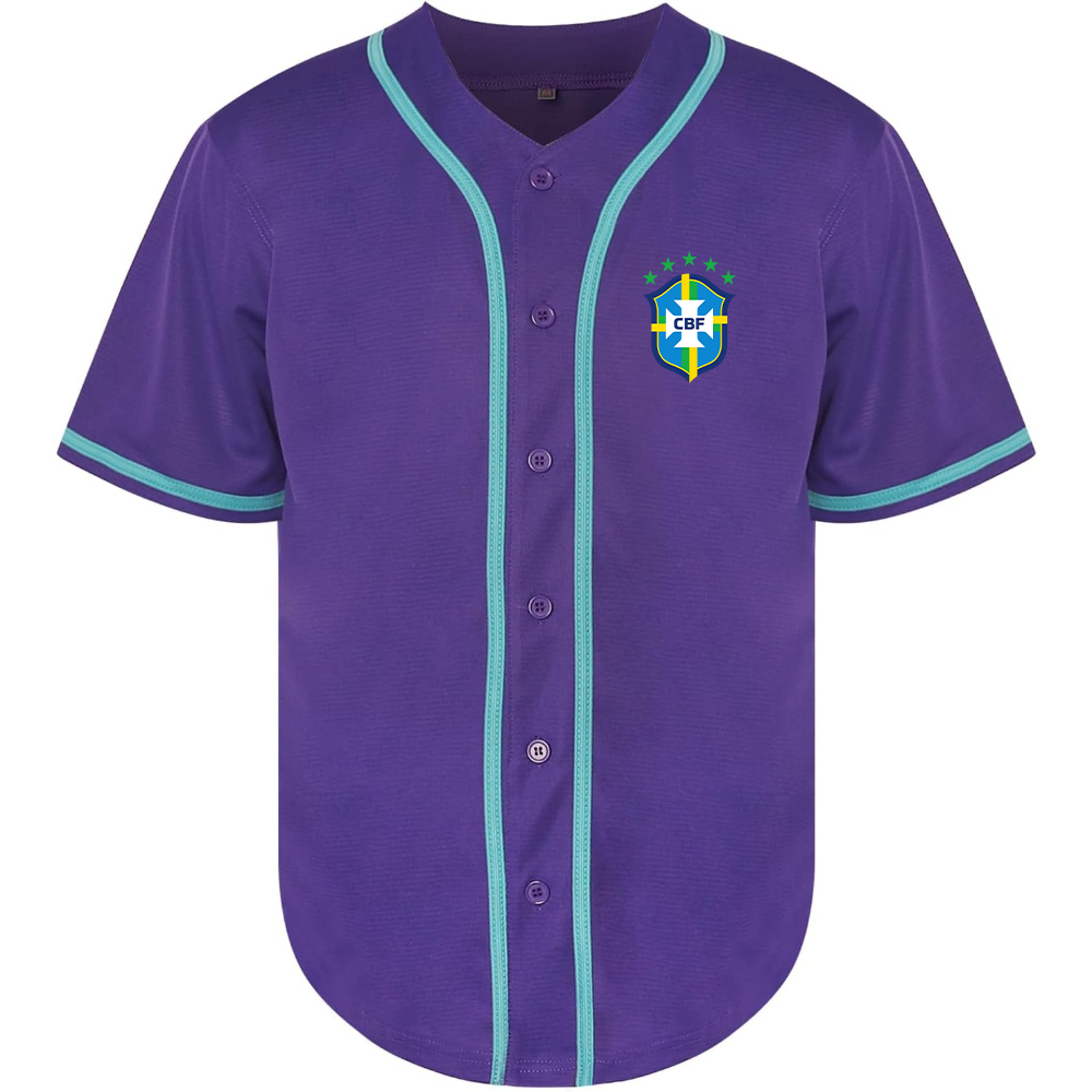 Men's Brazil National Soccer Team Baseball Jersey