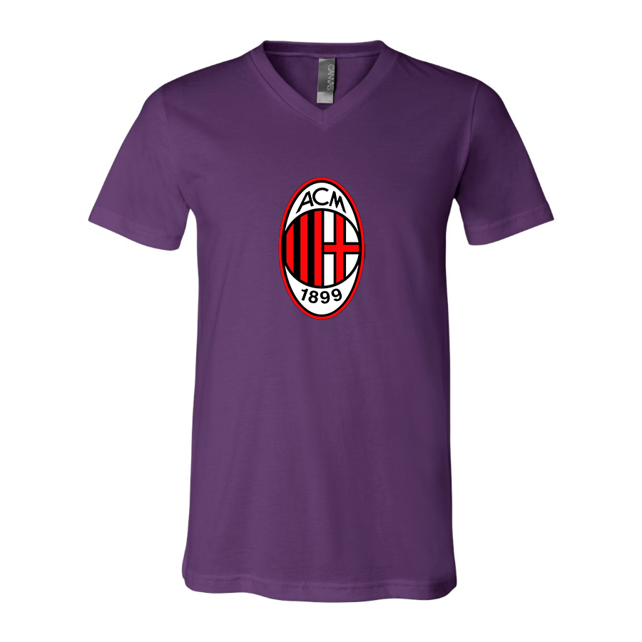 Men’s AC Milan Soccer- BELLA + CANVAS - Jersey V-Neck Tee - 3005