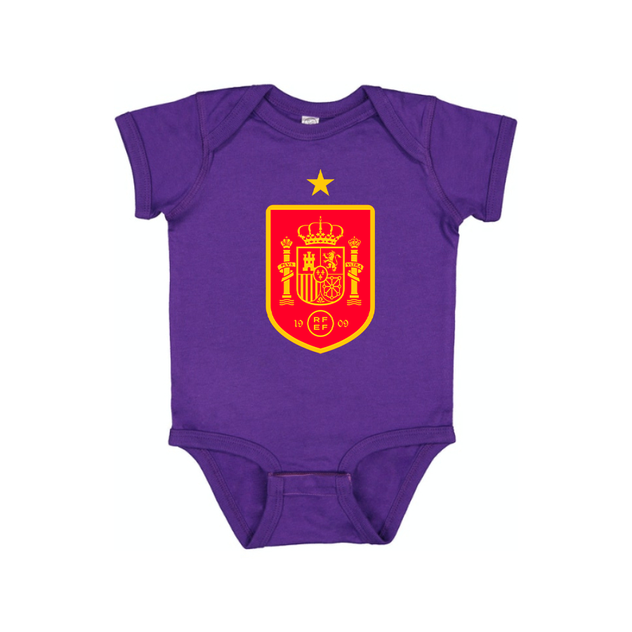 Spain Red Logo National Soccer Team Baby Romper Onesie