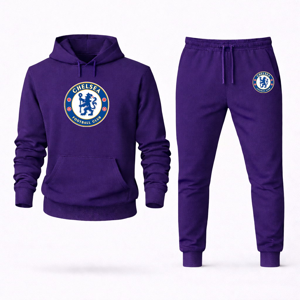 Men's Chelsea Soccer Logo Hoodie Joggers Set