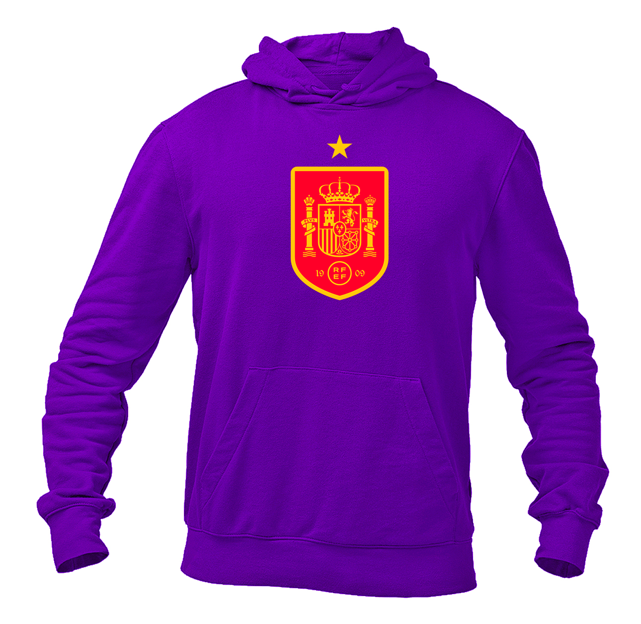 Men's Spain Red Logo National Soccer Team Pullover Hoodie