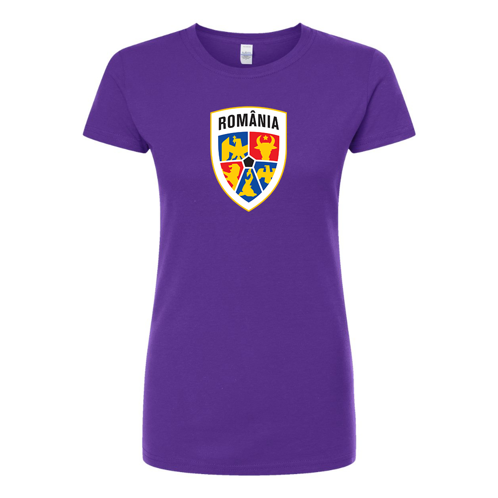 Women's Romania National Soccer Team Round Neck T-Shirt