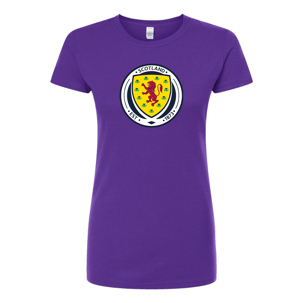 Women's Scotland National Soccer Team Round Neck T-Shirt