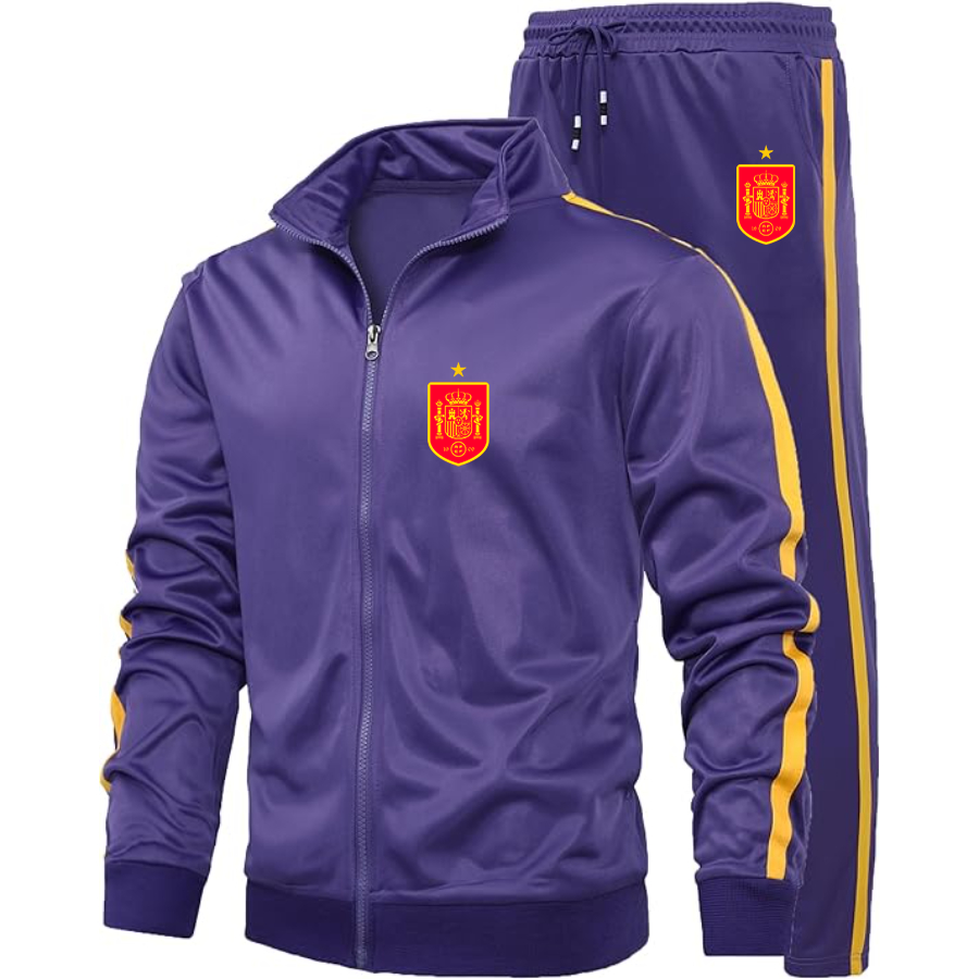 Men's Spain Red Logo National Soccer Team Dri-Fit TrackSuit