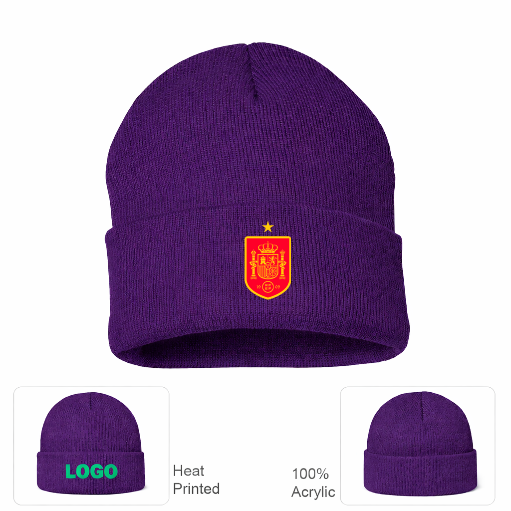Spain Red Logo National Soccer Team Beanie Hat