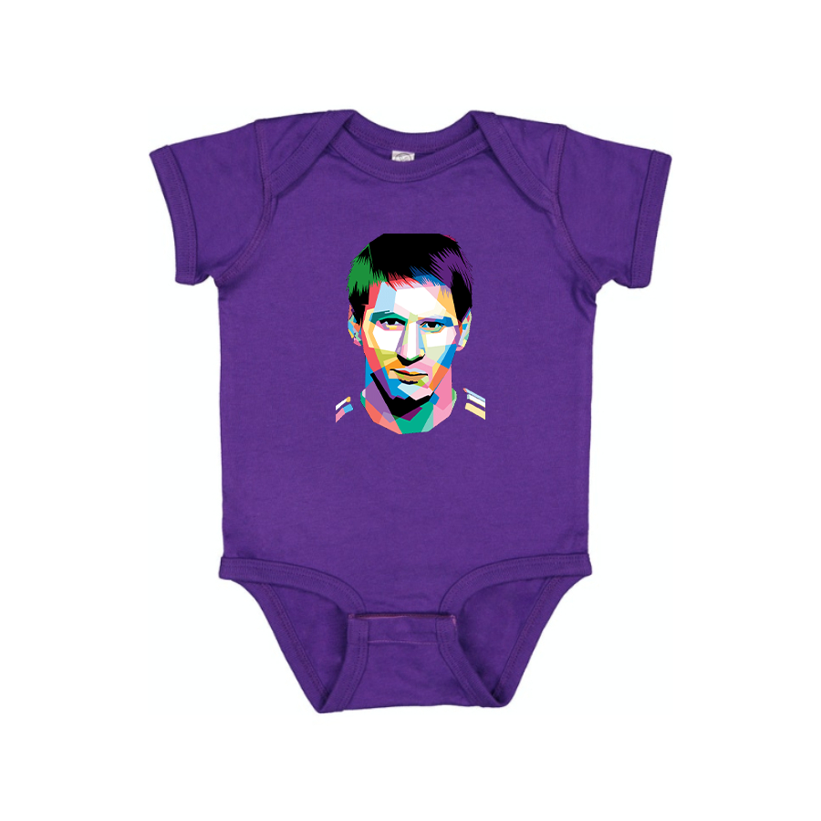 Lionel Messi Face Art Soccer Baby Romper Onesie