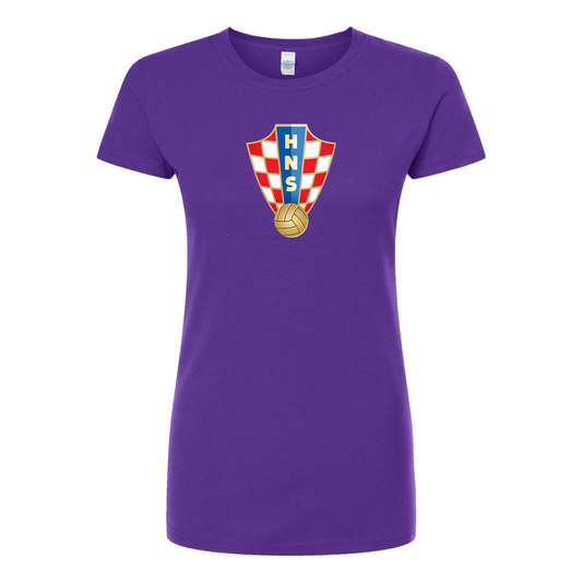 Women's Croatia National Soccer Team Round Neck T-Shirt