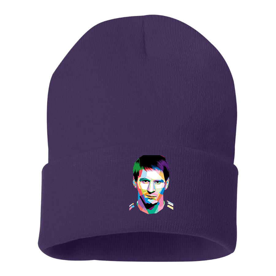 Lionel Messi Face Art Soccer Beanie Hat