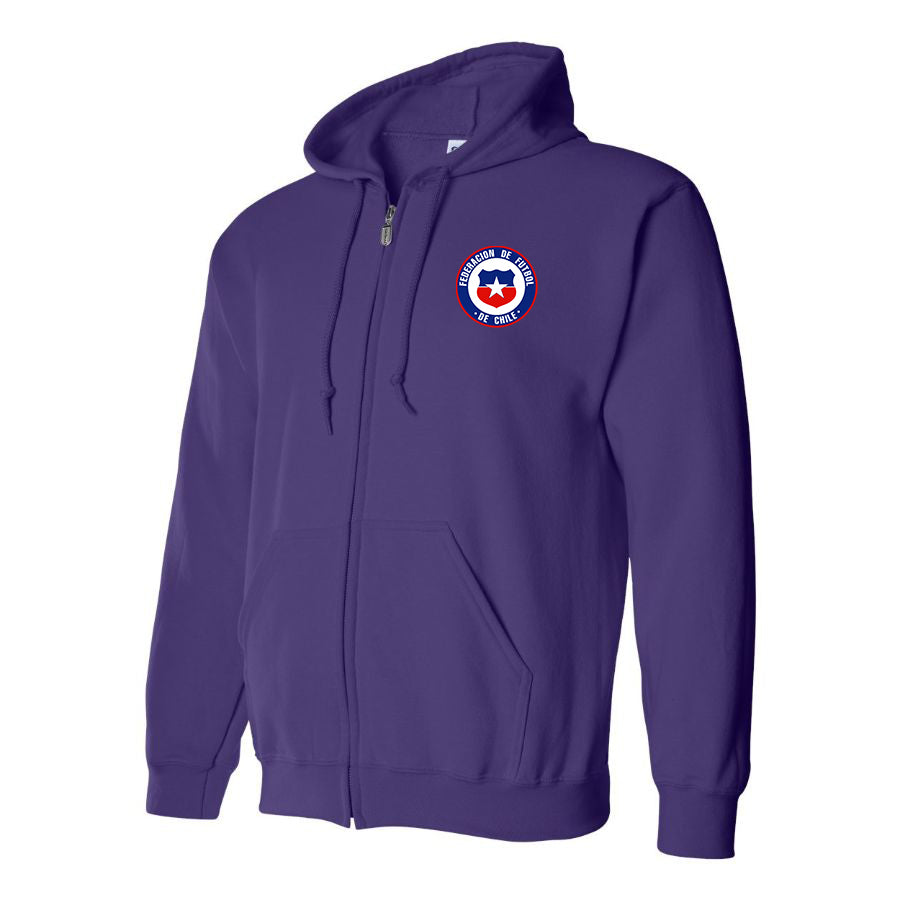 Men's Chile National Soccer Team  Zipper Hoodie