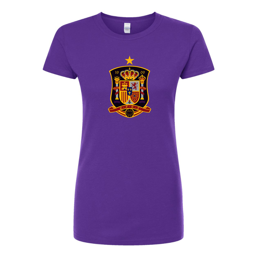 Women's Spain National Soccer Team Round Neck T-Shirt