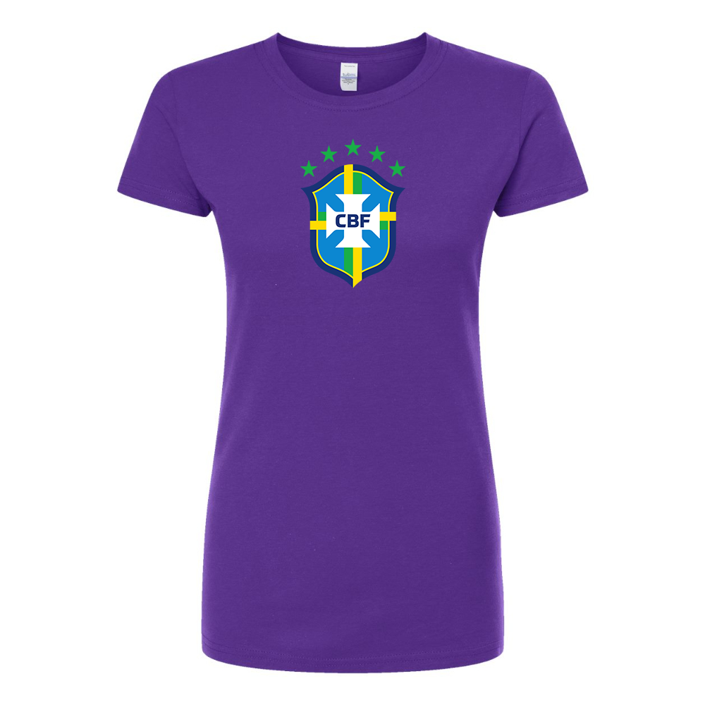 Women's Brazil National Soccer Team Round Neck T-Shirt