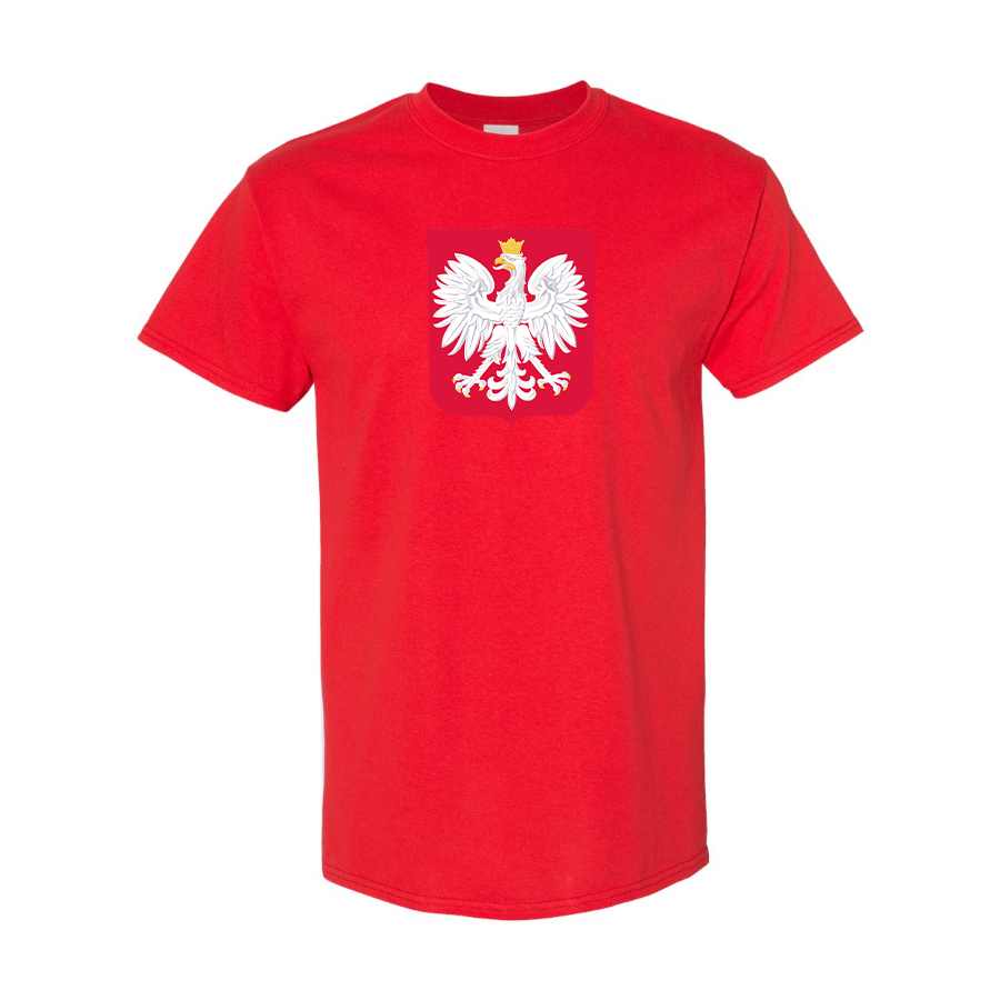 Youth Kids Poland National Soccer Team Cotton T-Shirt