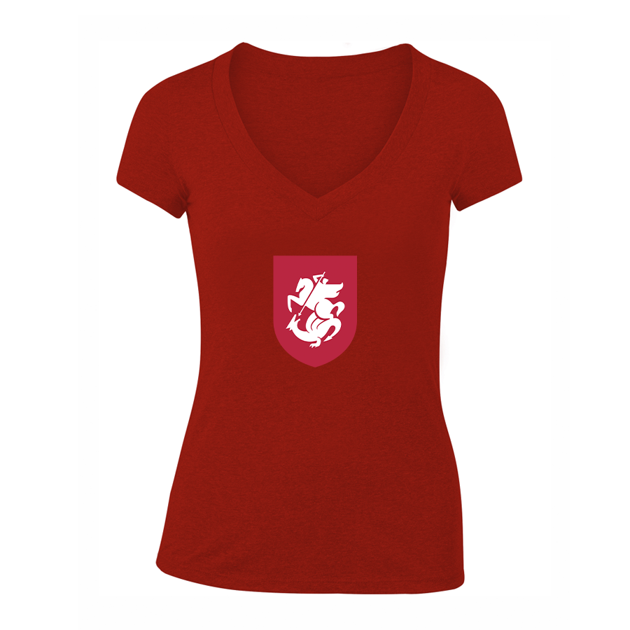 Women's Georgia National Soccer Team V-Neck T-Shirt