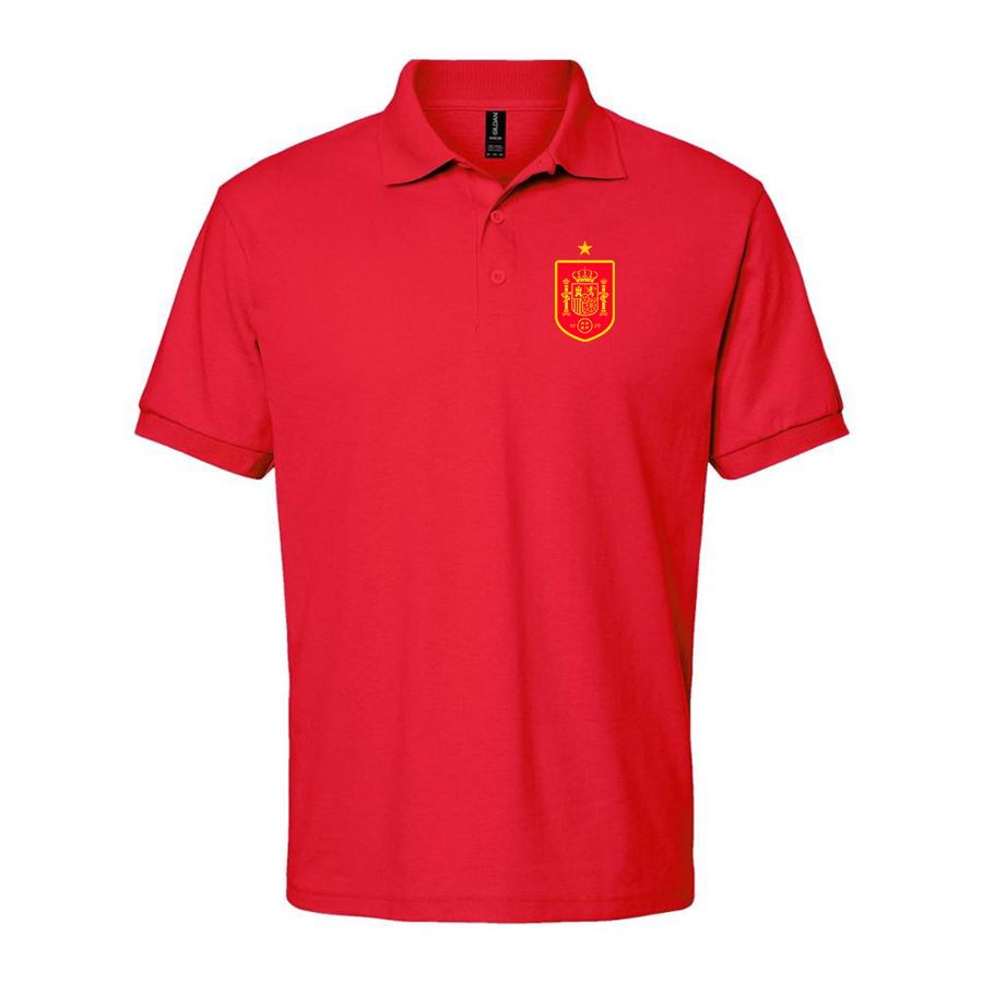Men's Spain Red Logo National Soccer Team Dry Blend Polo