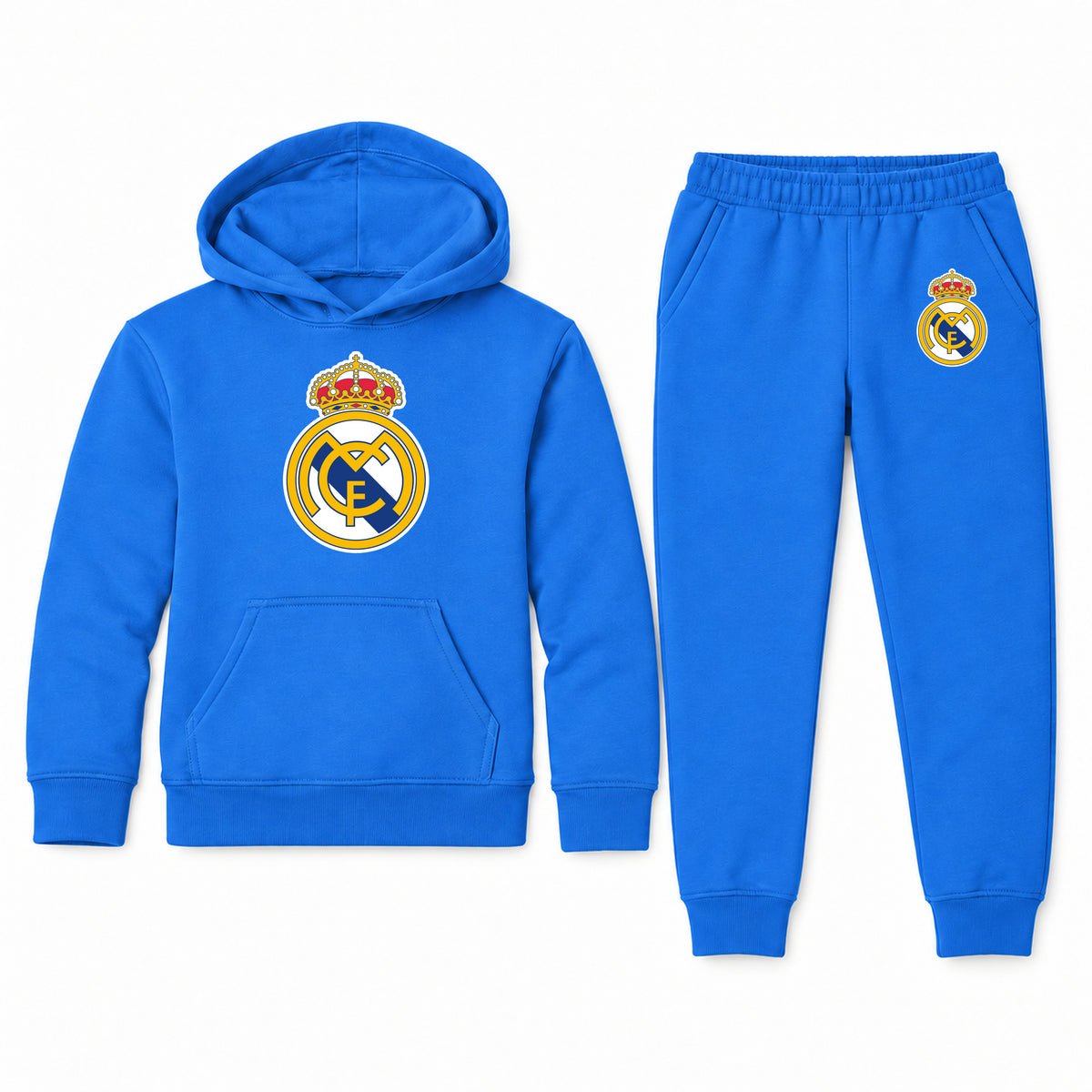 Real Madrid Soccer youth hoodie jogger set, Blue, Youth Large ages 10–12