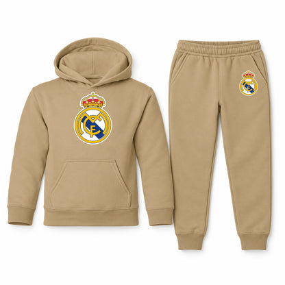 Real Madrid Soccer youth hoodie jogger set, Khaki, Youth Large ages 10–12