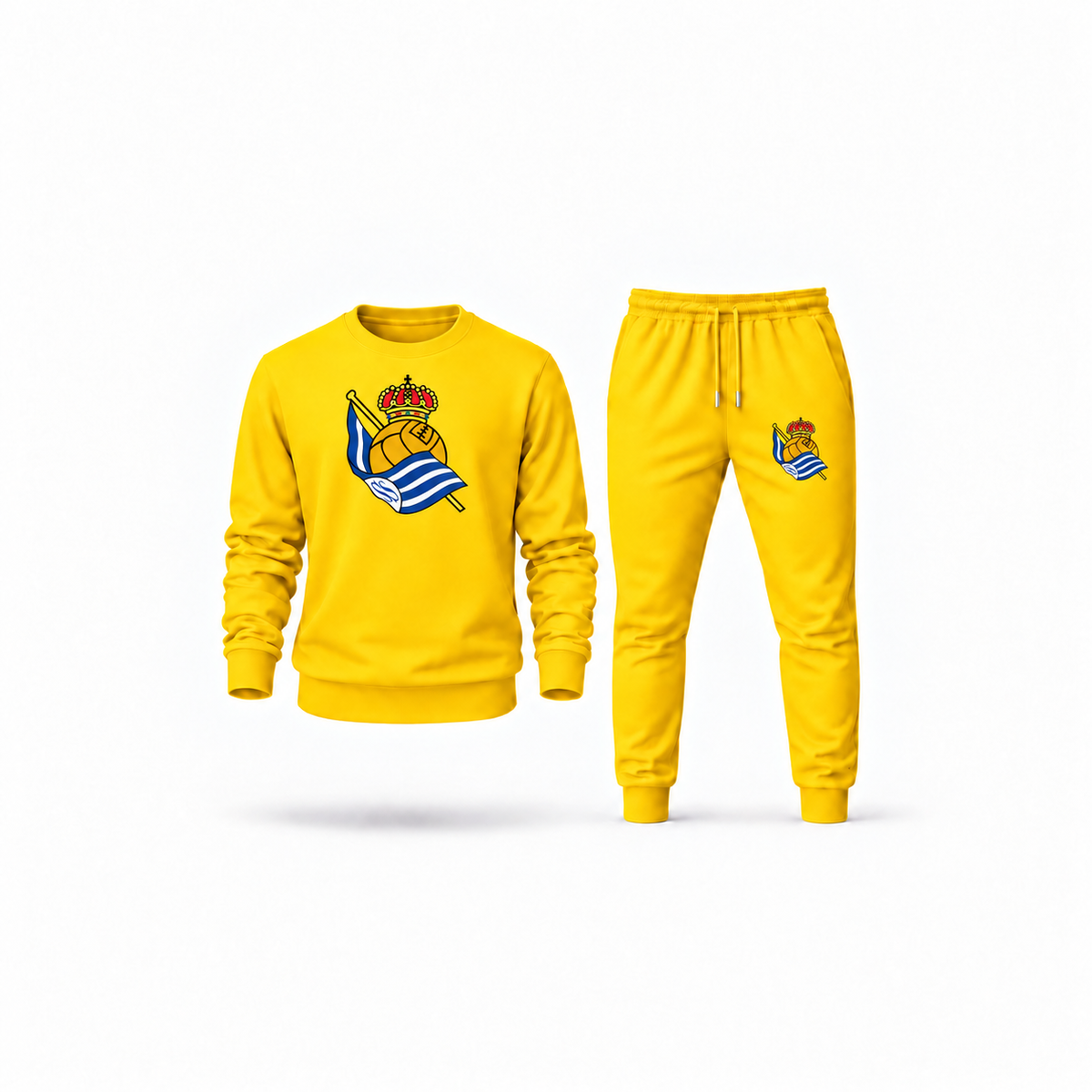 Men's Real Sociedad FC Sweatshirt Joggers Set | Color: Yellow | Main