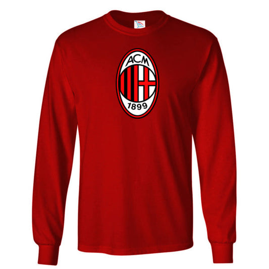 Men’s AC Milan Soccer Cotton Long Sleeve T-Shirt