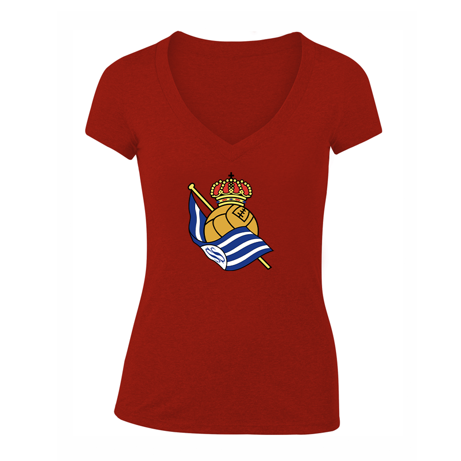 Women's Real Sociedad FC V-Neck T-Shirt